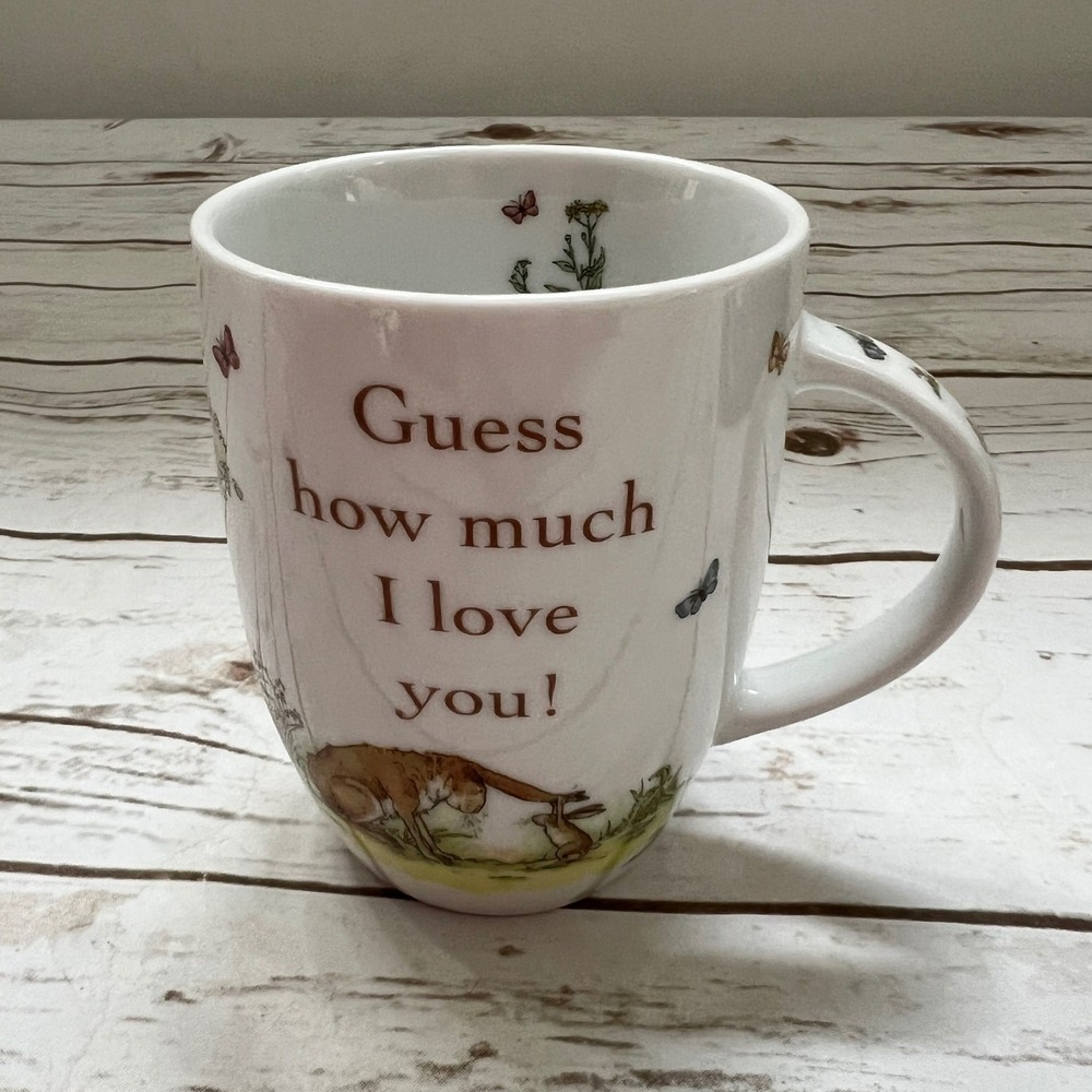 Konitz Guess How Much I Love You Mug White Butterfly Nutbrown Hare 10oz